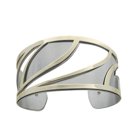 Christophe Poly Artistry in Metals Gold Silver Cutout Cuff Bracelet