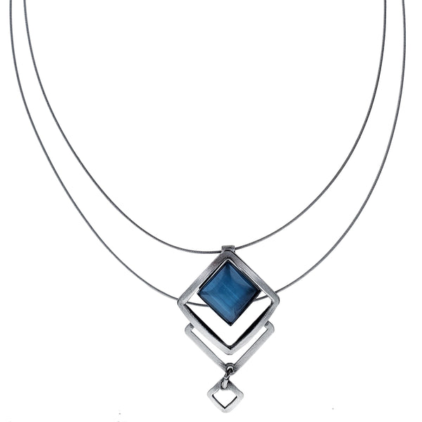 Christophe Poly Layered Diamond Double Wire Necklace