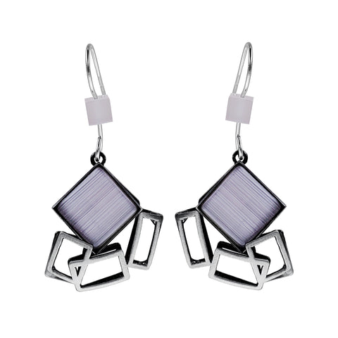 Christophe Poly Pale Purple Squares Earrings