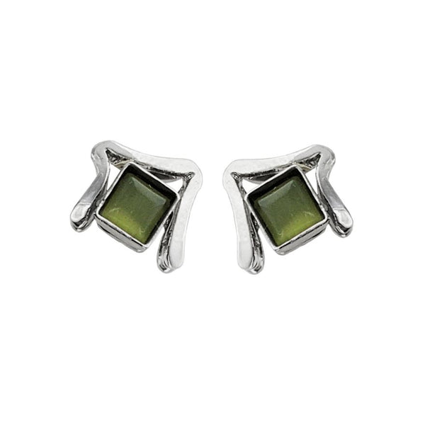 Christophe Poly Playful Petite Silver Green Post Earring 