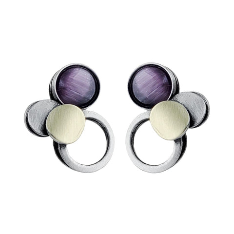 Christophe Poly Whimsical Circle Motif Post Earrings 