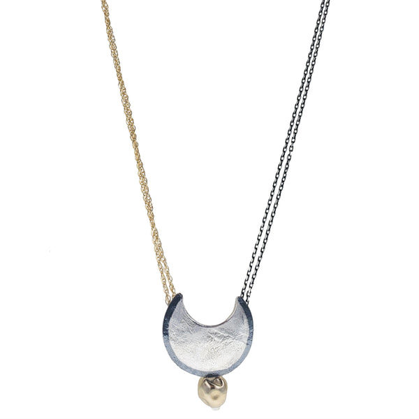 Dganit Hen Textured Dome Gold Drop Necklace