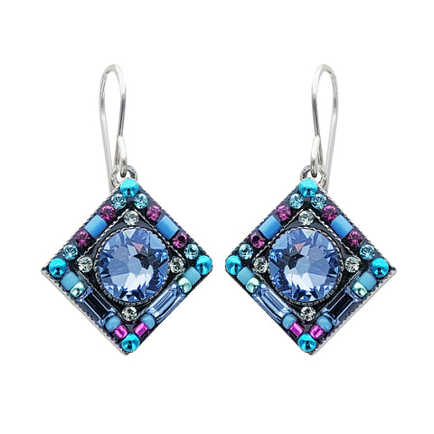 Firefly Blue Center Crystal Earrings