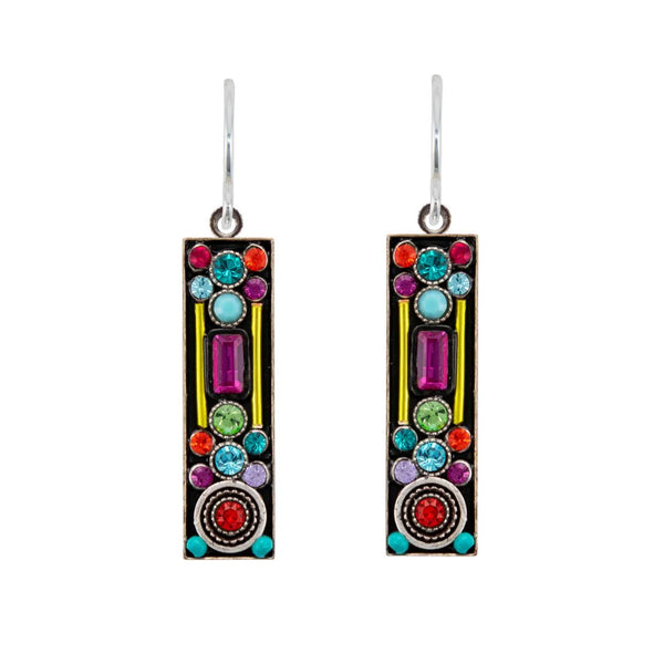 Firefly Designs Colorful Architectural Rectangular Earrings