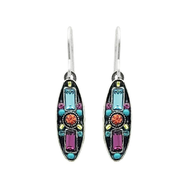 Firefly Designs Colorful Baguette Petite Oval Earrings