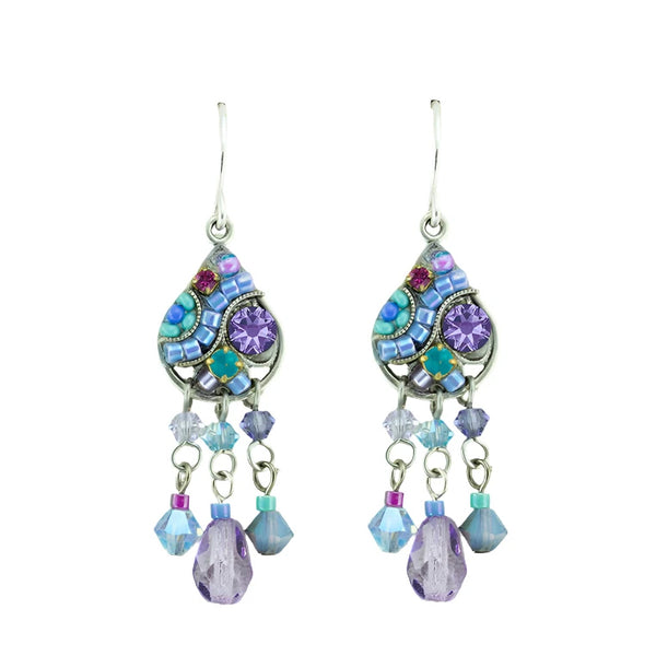 Firefly Designs Lavender Teardrop Waterfall Earrings