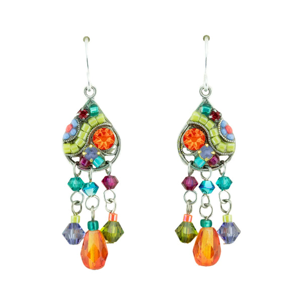 Firefly Designs Lush Sunset Teardrop Waterfall Earrings 