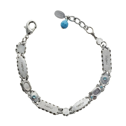 Firefly Designs Slender Ice With Blues Ovals Bracelet Back Side