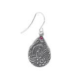 Firefly Mosaic Bold Ruby Red Teardrop Earrings Back Side