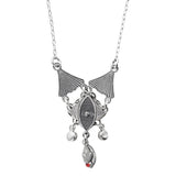 Firefly Mosaic Crystal Geometric Drop Necklace Back Side