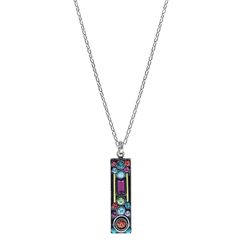 Firefly Mosaic Multi Color Architectural Pendant Necklace 