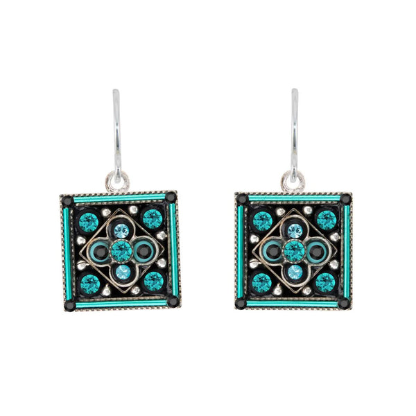 Firefly Mosaics Architectural Square Turquoise Earrings