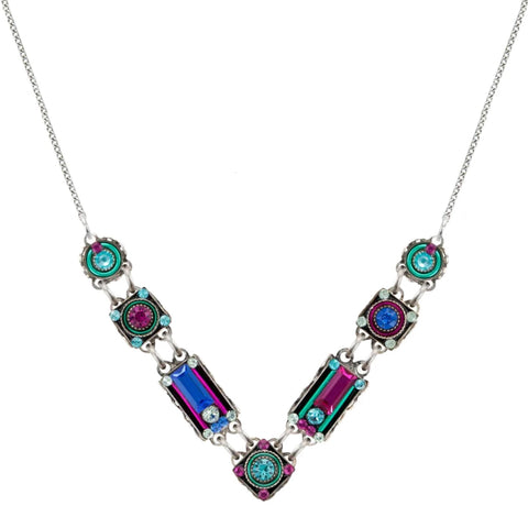 Firefly Mosaics Dazzling Petite Colorful Architectural Necklace