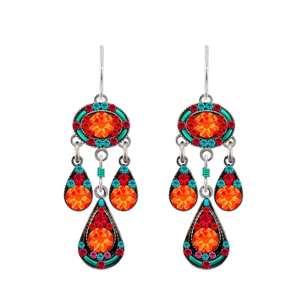 Firefly Mosaics Elaborate Richly Colored Drop Earrings