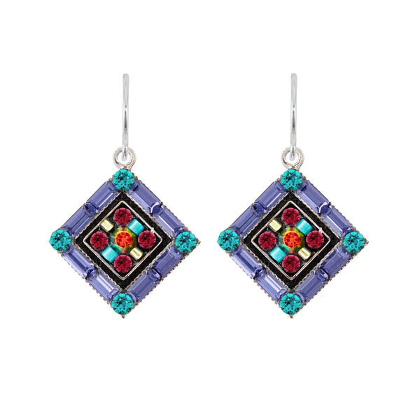 Firefly Mosaics Iridescent Lavender Teal Earrings