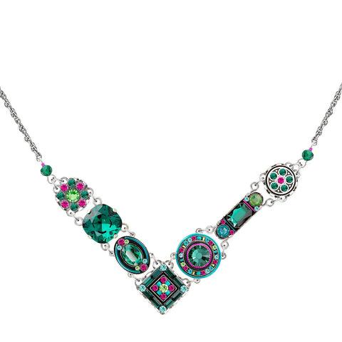 Firefly Mosaics La Dolce Vita Stunning Emerald Collage Necklace