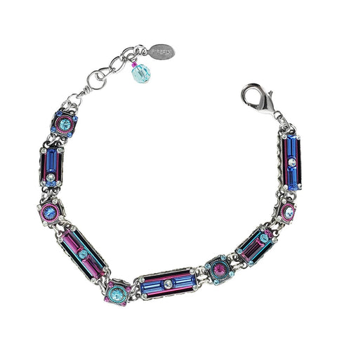 Firefly Mosaics Slender Blues And Pinks Architectural Bracelet