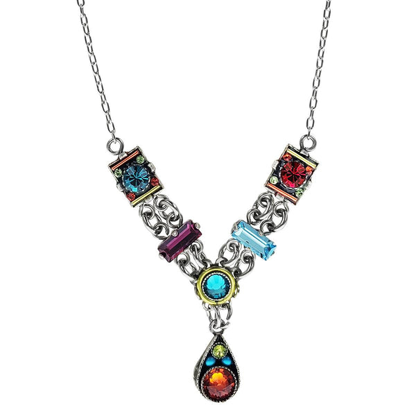 Firefly Mosaic Petite Elegance Mulit Color Drop Necklace 