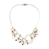 Golden Orbiting Circles Tourmaline Necklace