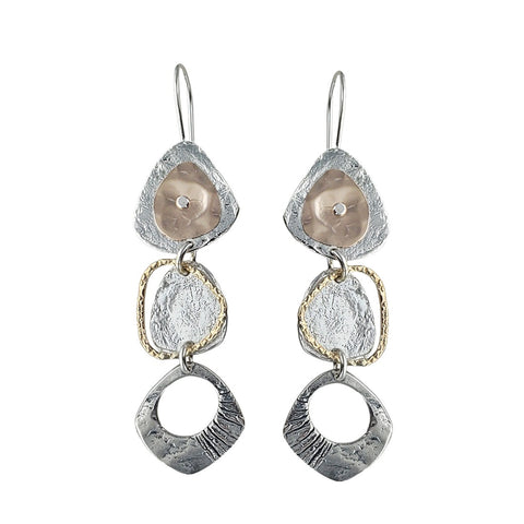 Israeli Dganit Hen Dynamic Triple Drop Earrings