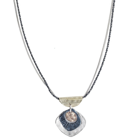 Israeli Dganit Hen Folded Petal Drop Necklace