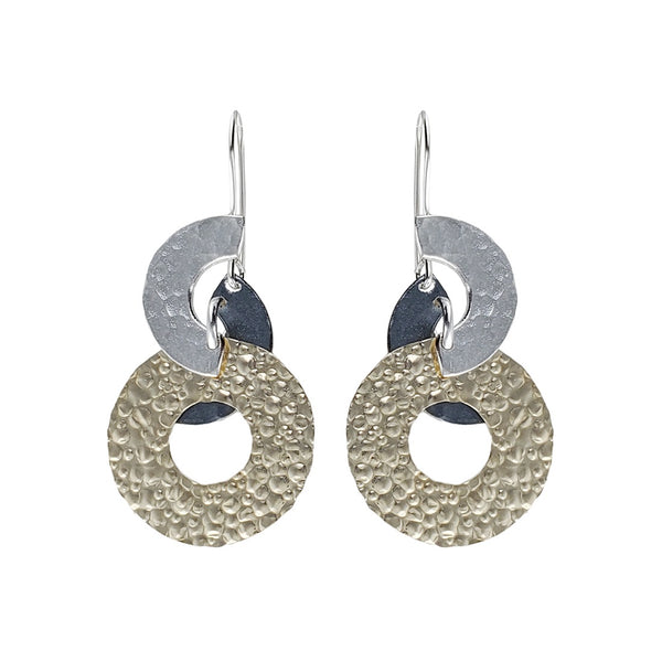 Israeli Dganit Hen Mixed Metals Harmony Of Moons Earrings