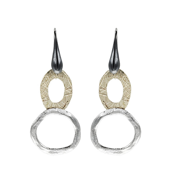 Israeli Dganit Hen Mod Hoop Fusion Earrings