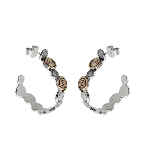 Israeli Dganit Hen Playful Path Hoop Post Earrings