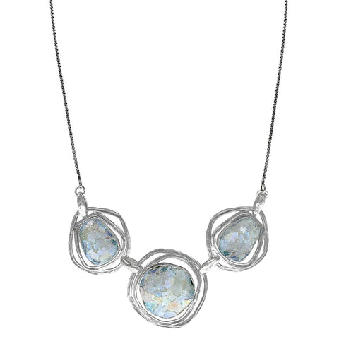 Israeli Iridescent Full Moon Harmony Necklace 