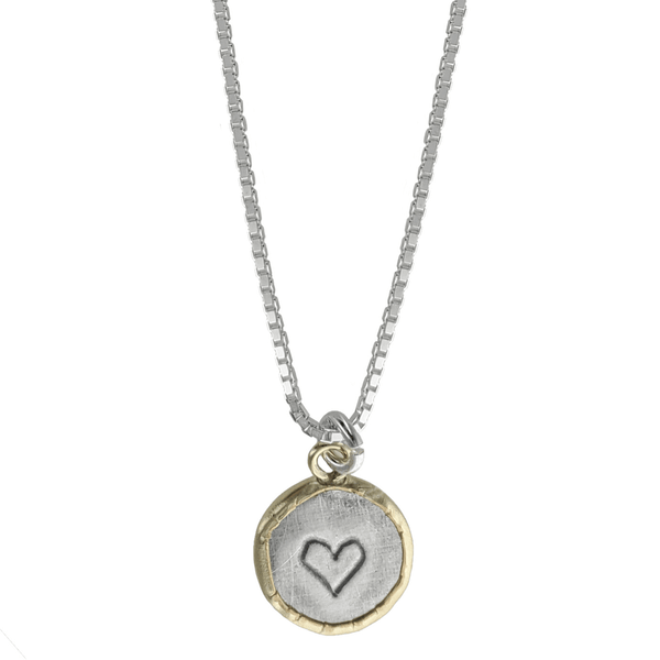  Israeli Kobi Roth Petite Gold Wrapped Sterling Heart Necklace