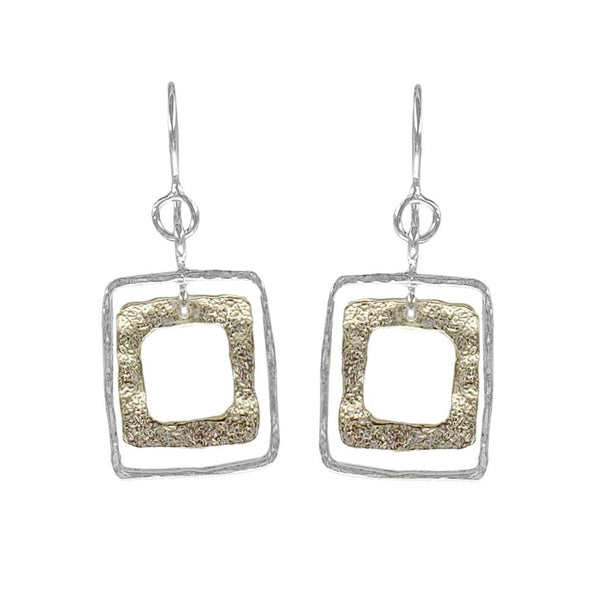 Israeli Open Squares Golden Sunshine Earrings