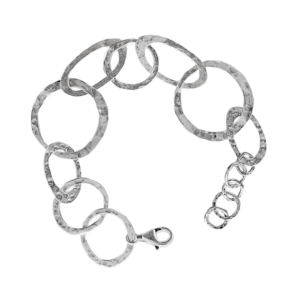 Israeli Organic Hammered Links Bracelet 