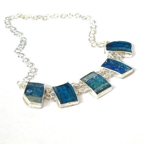 Israeli Roman Glass Organic Elements Necklace Another View