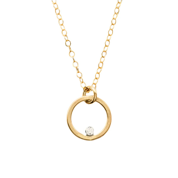 J & I Petite Gilded Sparkle Hoop Necklace