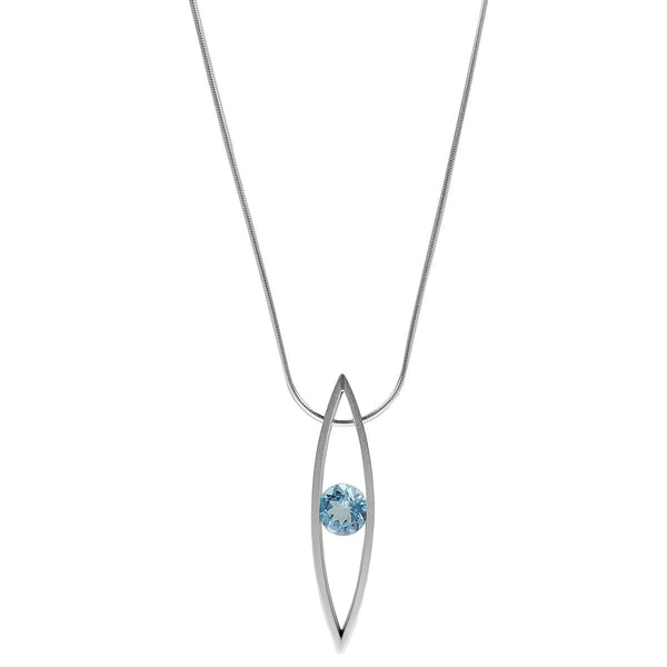 Mar Of Santa Barbara Dazzling Blue Topaz Marquise Pendant Necklace