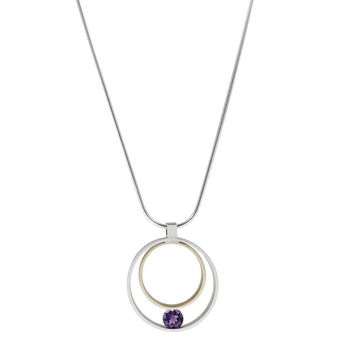 Mar Of Santa Barbara Perfect Double Hoop Amethyst Necklace