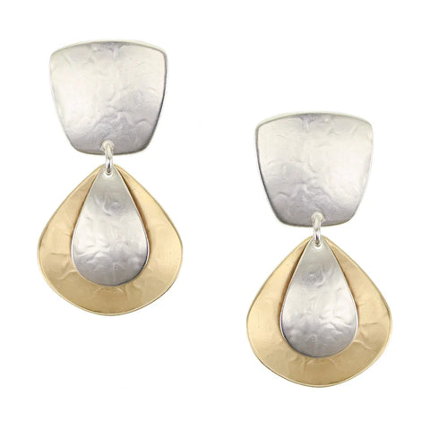 Marjorie Baer Layered Teardrop Harmony Clip Earrings