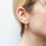 Marjorie Baer Minimalist Triple Layered Architectural Earrings On