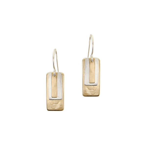 Marjorie Baer Minimalist Triple Layered Architectural Earrings