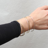  Marjorie Baer Silver Gold Hammered Bangles Bracelet On