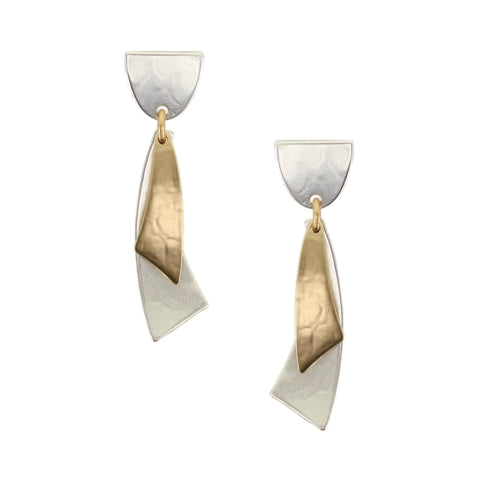 Marjorie Baer Small Layered Swoops Post Earring