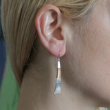 Marjorie Baer Sophisticated Geometry Wire Wrapped Long Triangle Earrings On