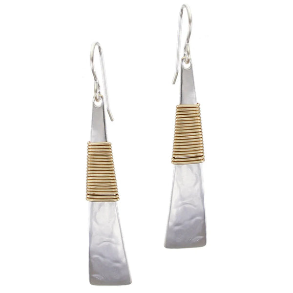 Marjorie Baer Sophisticated Geometry Wire Wrapped Long Triangle Earrings