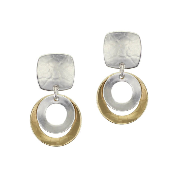 Marjorie Baer Tiered Wide Hoop Post Earrings