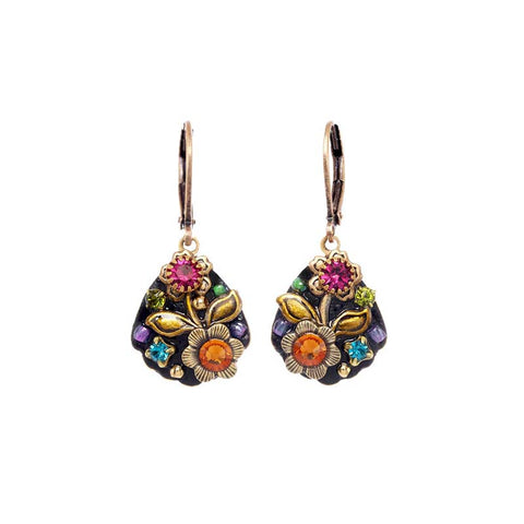 Michal Golan Midnight Garden Floral Teardrop Earrings