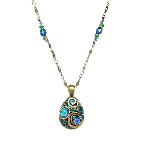 Michal Golan Radiant Emerald Spiral Drop Necklace