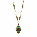 Michal Golan Turquoise Carnelian Earth Diamond Pendant Necklace