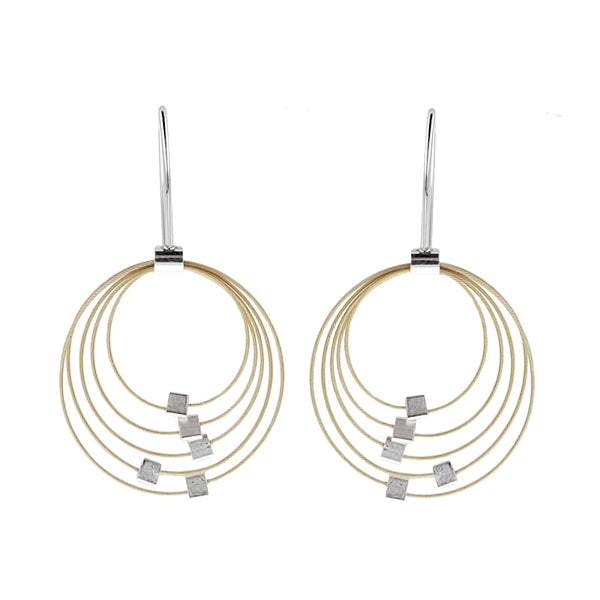 Orbiting Golden Hoop Earrings