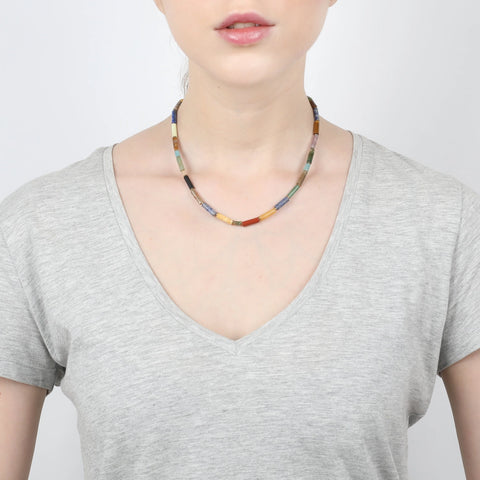 Ori Tao Bijoux Gemstone Pipeline Necklace On