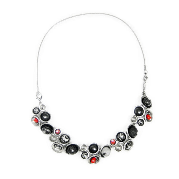 Osmose Artisan Cascading Silver Pods Necklace